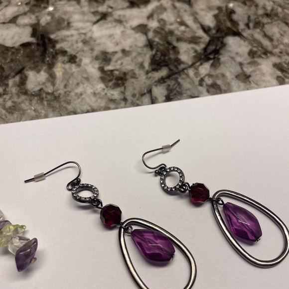 Lot Of 4 Costume Pierced Earrings Dangle - Some Bead - Picture 11 of 12